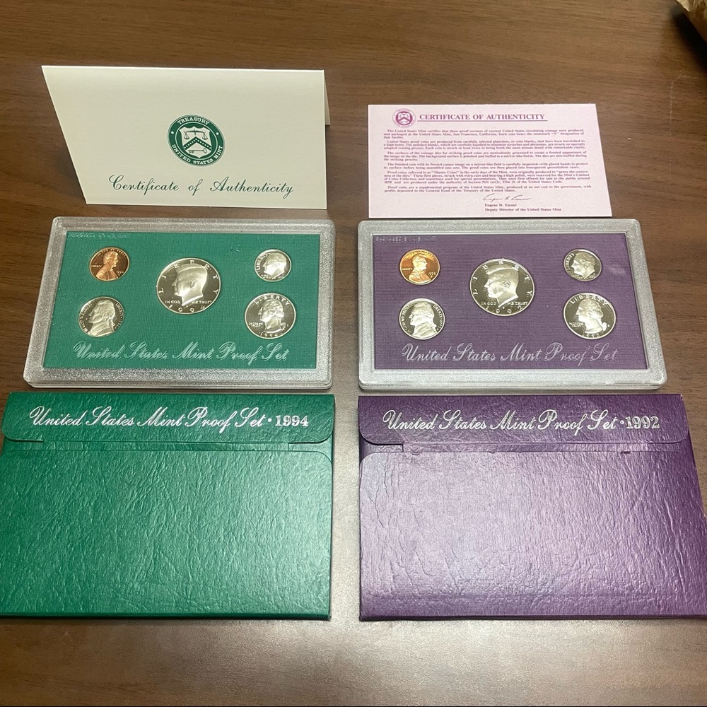 US Mint Proof Sets 1992 and 1994